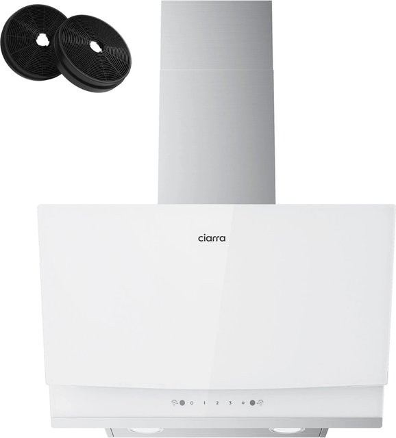CIARRA Kopffreihaube Dunstabzugshaube CBCW6736A in Weiß mit Gestensteuerung und Touch Control, A+++, 710 m³/h, Wandmontage, Breite: 60 cm, Höhe: 60 cm, Tiefe: 40 cm - Bild 1