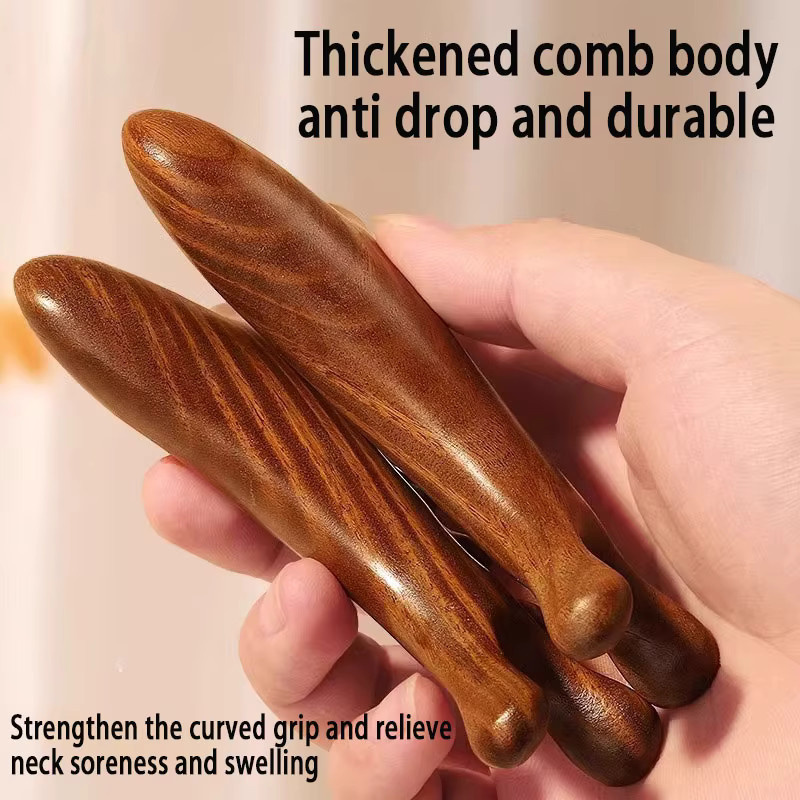 Ams Holz-Meridian-Massagekamm, Massagebürste für Gesicht, Kopfhaut und Körper, Unisex - Bild 6