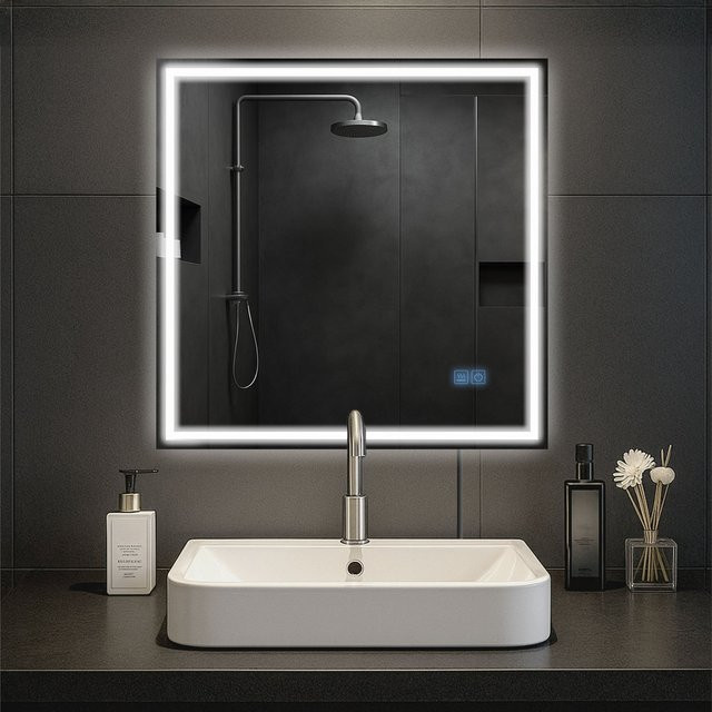 CLP Badspiegel Jaffrey mit LED-Beleuchtung, Bluetooth-Lautsprecher, Anti-Beschlag und dimmbarer Touch-Funktion für Badezimmer und Ankleidezimmer - Bild 1