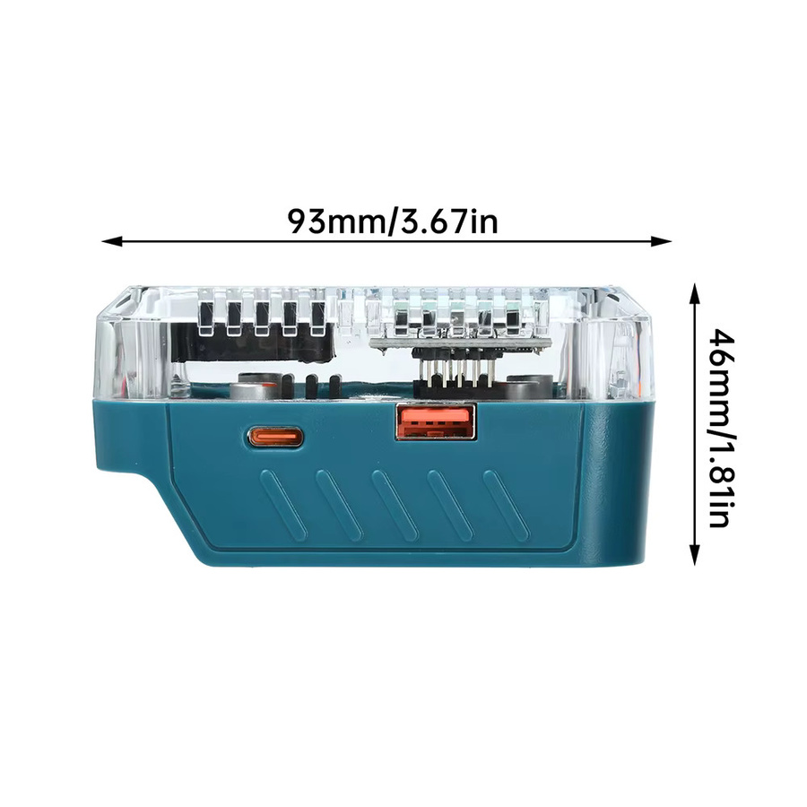 Gaqqee USB-C PD 3.1 Adapter mit 140 W für Makita Lithium-Akku, bidirektionales Laden und Entladen mit Digitalanzeige, 28 V - Bild 2