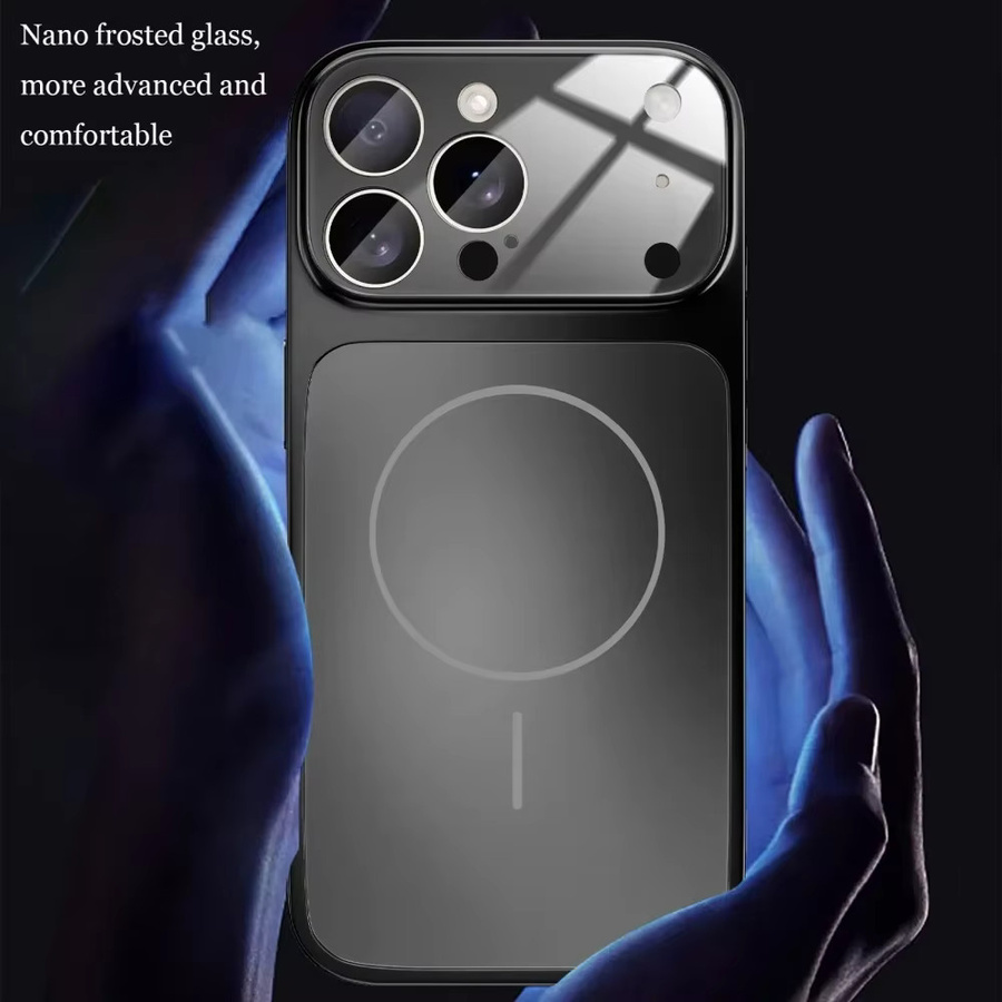 Luxus Matte MagSafe Schutzhülle für iPhone 17 Air 16 15 14 13 Pro Max in Silber mit magnetischer Abdeckung und kabelloser Ladefunktion - Bild 2