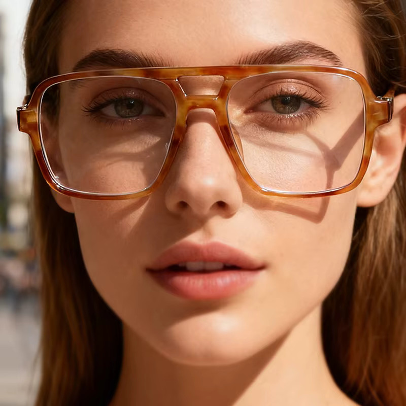 CCspace Lesebrille, Damen, Vollrand, quadratisch, braun, Kunststoff, Blaulichtfilter - Bild 2
