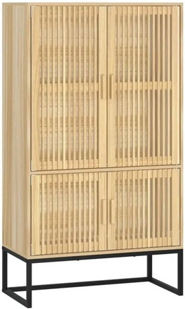 vidaXL Highboard Modell 1 in Braun aus Holzwerkstoff und Kiefernholz, B/T/H: 70 x 35 x 125 cm