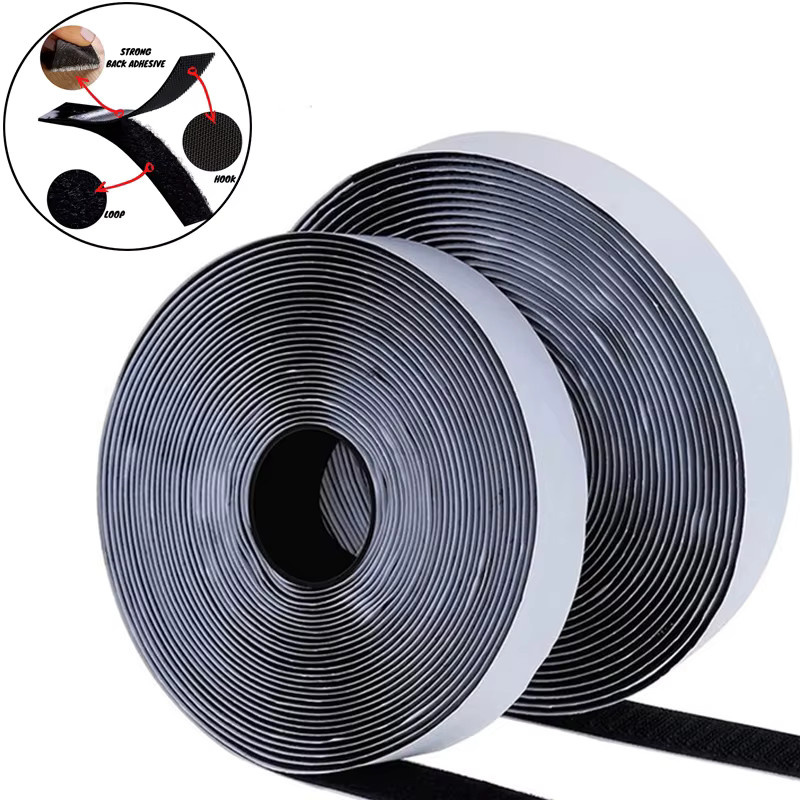 Selbstklebendes Klettband Set in Schwarz und Weiß, 25 m Länge, Breite: 20 mm - Bild 2