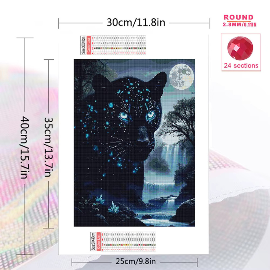 Evershine Diamant Mosaik Bär 5D DIY Strass Stickerei Set mit Wasserfall Motiv in Multicolour, B/H: 30 x 20 cm - Bild 1