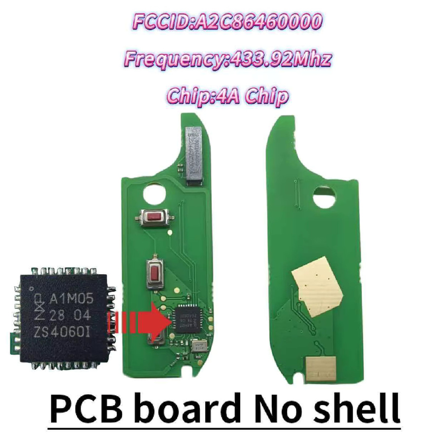 JXKEYS 4A Chip 433,92 MHz FSK Auto Fernbedienung Ersatzschlüssel und PCB Board für Fiat Mobi, Strada, Uno, Fiorino in Schwarz oder Weiß - Bild 2