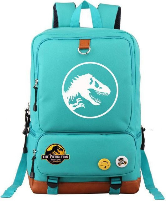 3-teiliges Schulrucksack-Set Jurassic World in Türkis aus Oxford-Stoff mit Schultasche und Federmäppchen - Bild 1