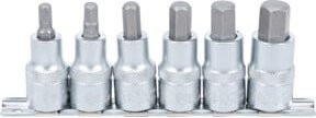 BGS Bit-Einsatz-Satz Innensechskant 6-14 mm mit 12,5 mm 1/2 Zoll Innenvierkant, 6-teilig, Silber - Bild 1