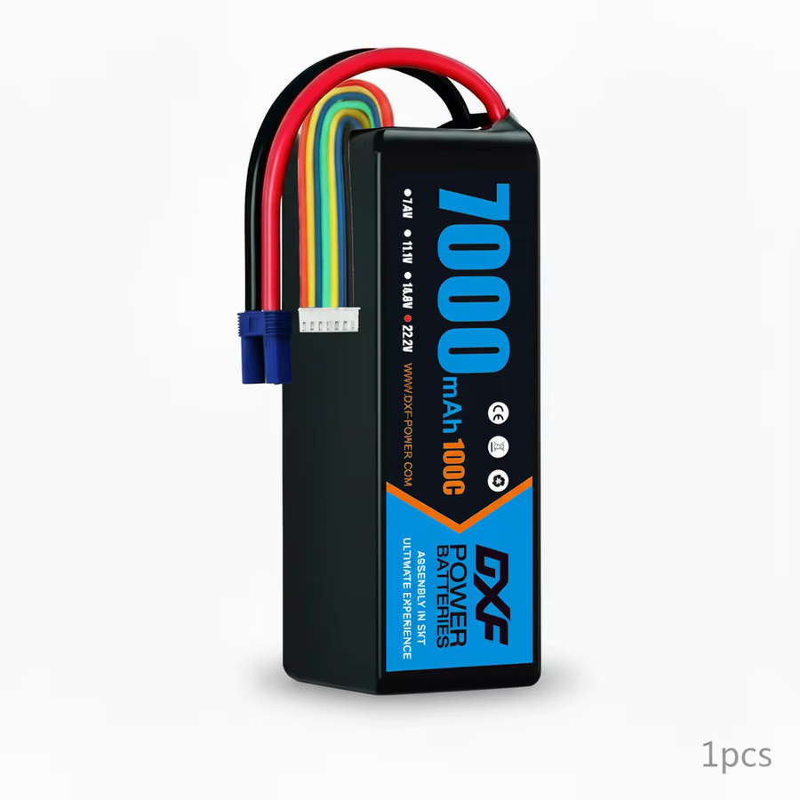 DXF LiPo Akku 7000mAh 6S 22,2V 100C mit EC5-Stecker SoftCase in Schwarz für RC Buggy Truggy Offroad und Flugzeuge - Bild 5