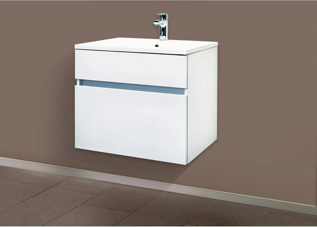 Sanotechnik Waschbeckenunterschrank Weiß matt Breite: 59 cm - Bild 1