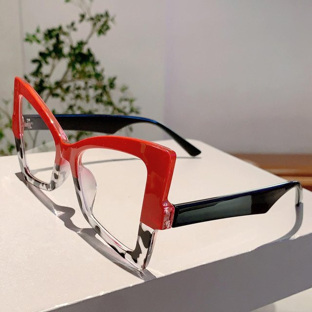 KAMMPT Korrektionsbrille Schmetterlingsform, Kunststoff, weiß, Damen - Bild 1