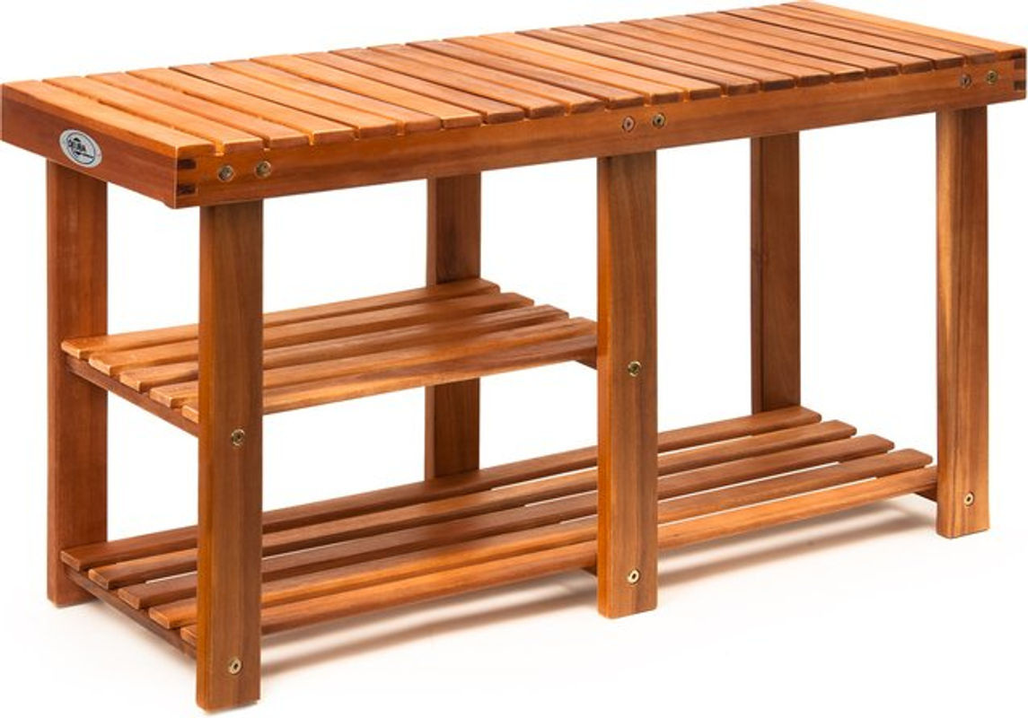 Casaria Schuhregal 2in1 aus Akazienholz in Braun, B/T/H: 87 x 30 x 45 cm - Bild 2