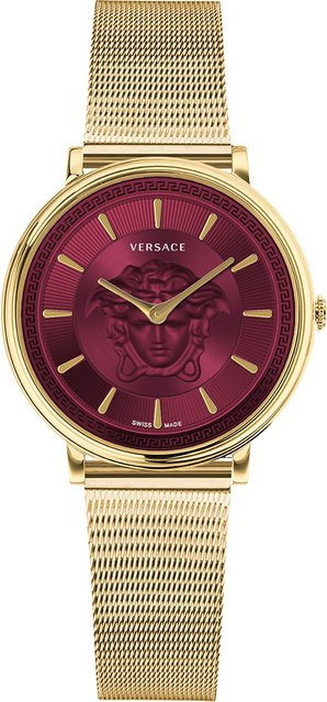 Versace Armbanduhr, Quarz, Edelstahl, 38 mm, Damen, Rot - Bild 1