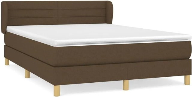 vidaXL Boxspringbett mit Matratze Dunkelbraun B/T/H: 140 x 190 x 88 cm - Bild 1