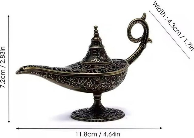 Arabisches Räuchergefäß im Antikstil von Yiran Furniture aus Metall in Gold mit Blumenmuster - Bild 1