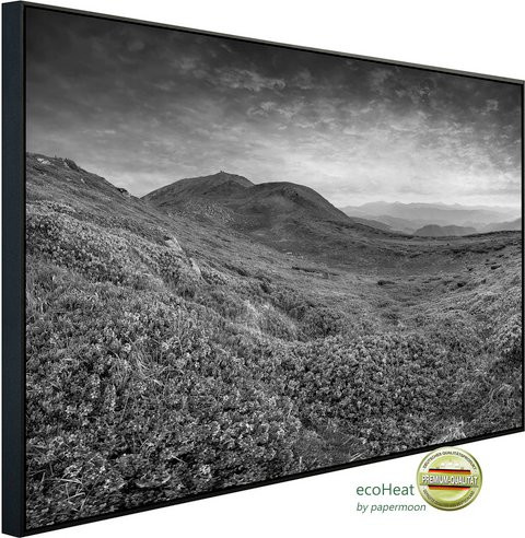 papermoon EcoHeat Infrarotheizung Landschaft Schwarz Weiss Matt-Effekt mit App-Steuerung und Überhitzungsschutz - Bild 1