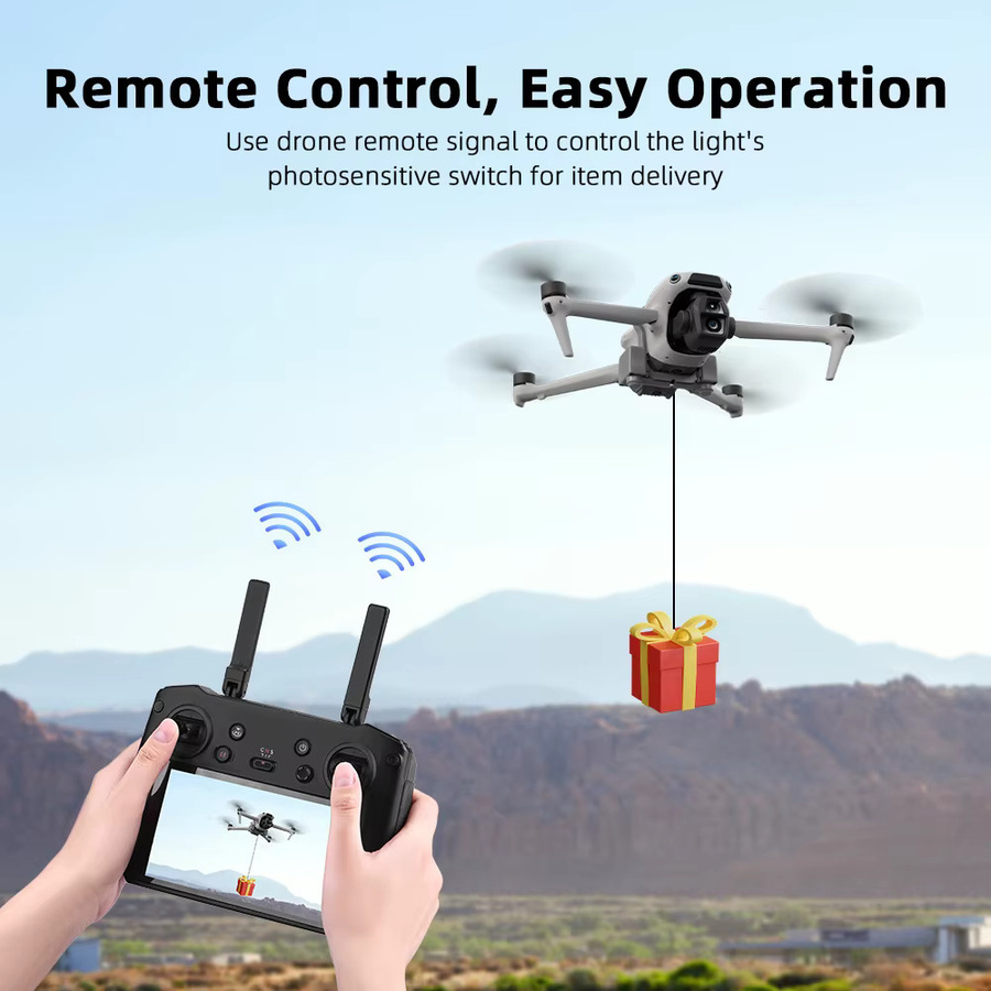 Airdrop-System für DJI AIR 3/3S Drohne in Grau zum Werfen von Angelködern und Zubehör - Bild 3