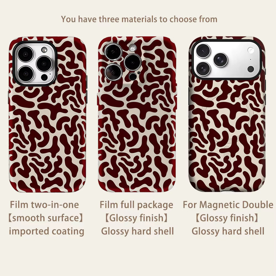 Robuste Handyhülle mit Kuh-Druckmuster von Potdemiel für iPhone 17 16 15 14 13 Pro Max Plus, magnetisch, mehrfarbig - Bild 2
