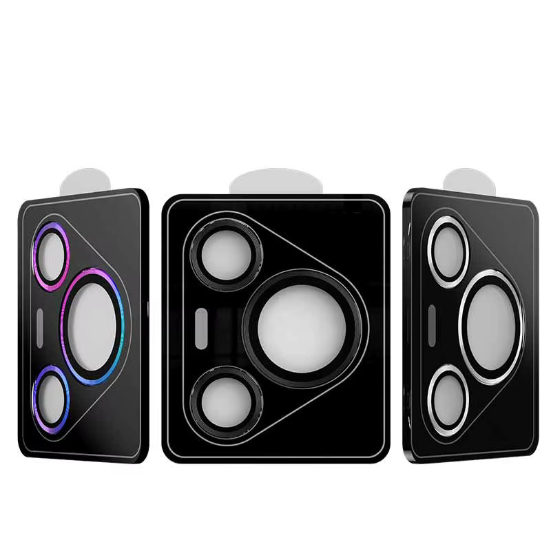 Kamera Schutz Set für Huawei Pura 70 Pro Plus und Huawei Pura 70 mit Metall Objektiv Ring und gehärtetem Glas in Schwarz und Multicolor - Bild 3