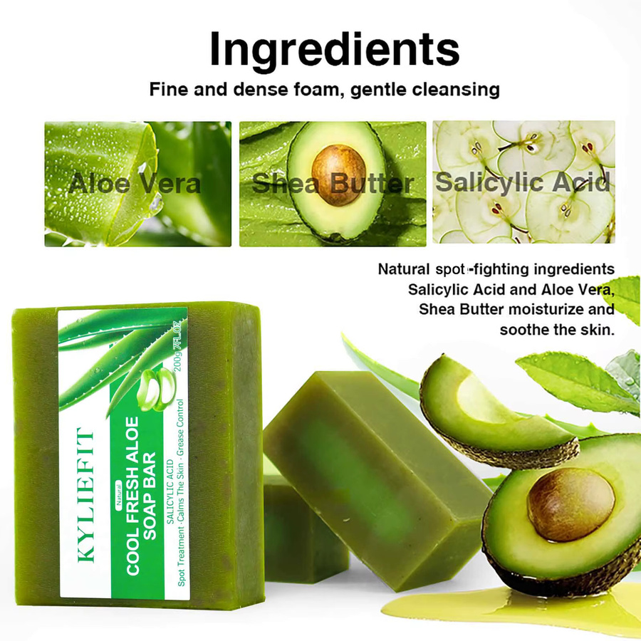 AILKE Aloe Brightening Soap Bar mit Aloe Vera, 200 g, Gesicht und Körper - Bild 3