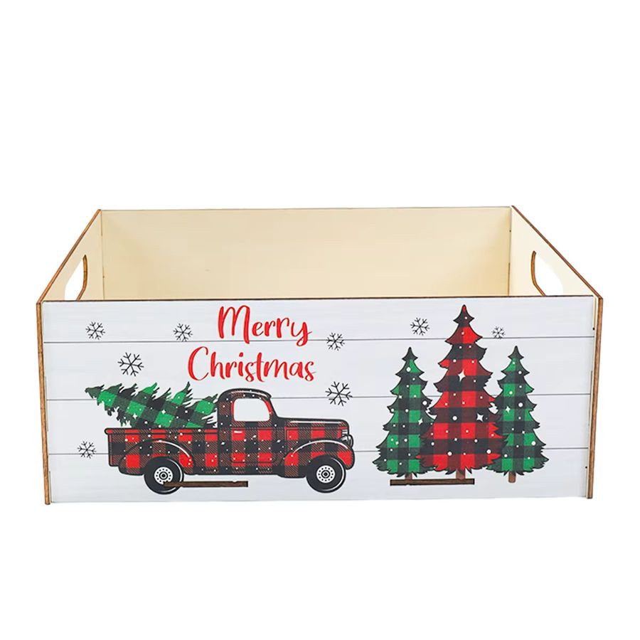 PATIMATE Weihnachts-Leckereien-Box aus Holz mit Frohe Weihnachten Aufbewahrung und Anhängern - Bild 5