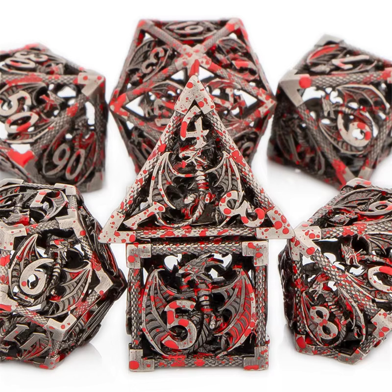GSF Blutdrachen Metall-Würfelset, Polyedrisches Würfelset, RPG-Würfel - Bild 2