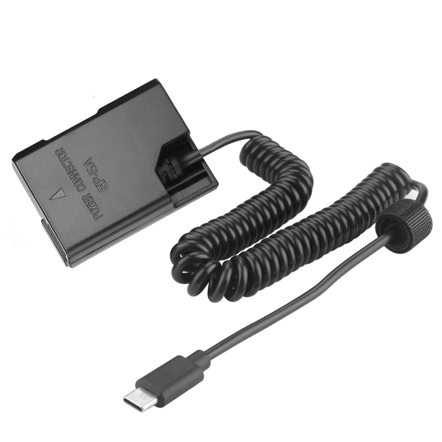 EP-5A USB-C Dummy-Akku mit USB-C-Kabel für Nikon P7800 P7100 D5600 D5500 D5200 D5100 D3200 D3100 D3300 in Schwarz - Bild 2