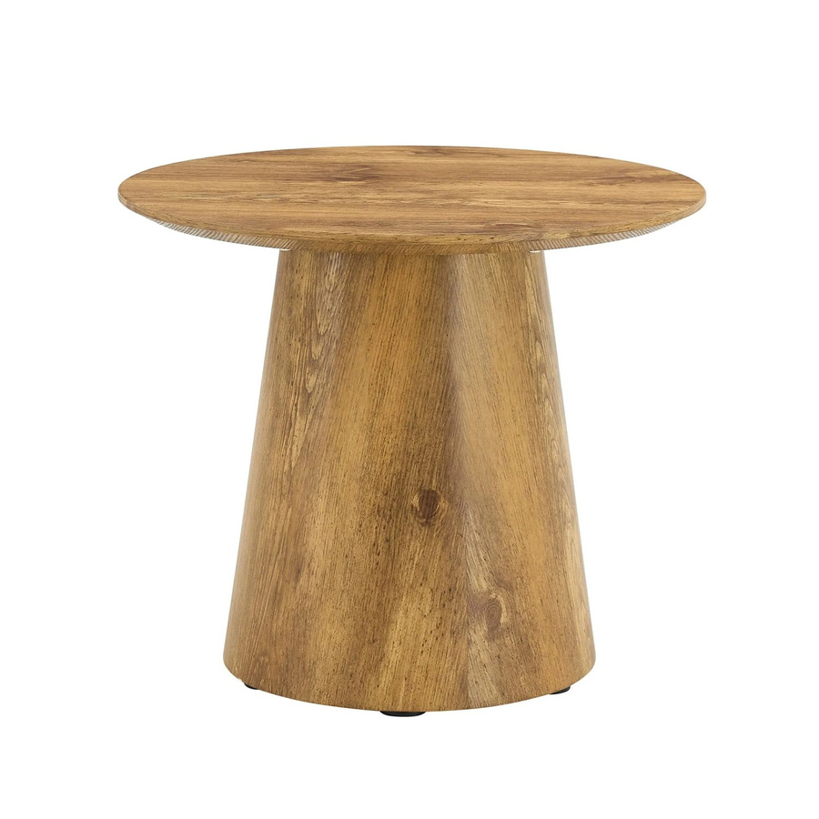 okwish Couchtisch in Rundem Design mit Holzoptik in Braun, B/T/H: 50 x 50 x 48 cm - Bild 2