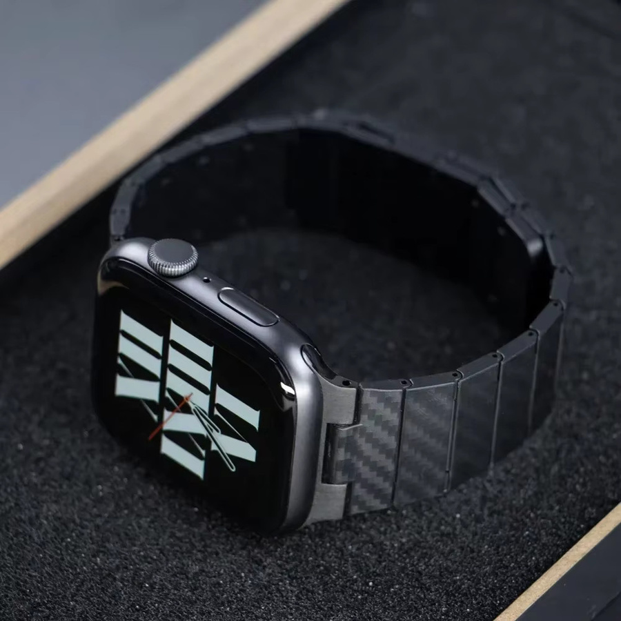 CAOWTAN Uhrenarmband, magnetisch, Kohlefaser, Schwarz, Unisex - Bild 4