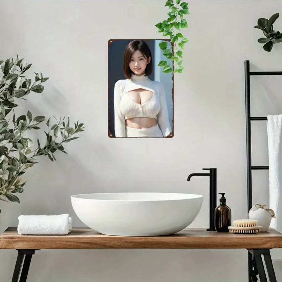 CIFBUY Retro Metallposter Anime Girl Vintage Wandkunst, Breite: 20,32 cm, Höhe: 30,48 cm - Bild 2