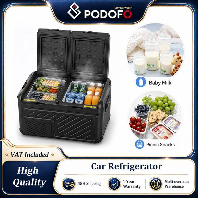 Podofo Kompressor-Kühlbox für Auto und Camping in Schwarz mit Gefrierfunktion und Smart-Touchscreen - Bild 1