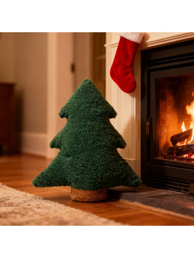 DUTRIEUX Plüsch-Weihnachtsbaum-Wurfkissen in Grün - Bild 7
