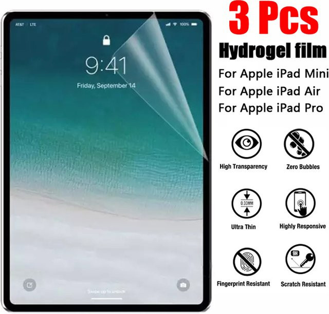 3er-Pack Papierähnliche PET-Displayschutzfolie für Apple iPad Pro, Air, Mini und iPad Modelle in Transparent - Bild 1