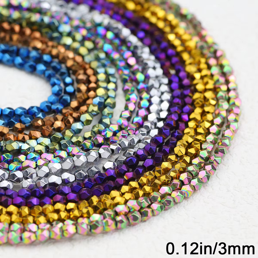 JHNBY Perlen Hämatit, bunt, 3 mm, Unisex - Bild 2