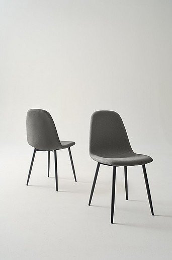 Jotex HOLMA Stuhl 2er-Pack in Grau mit Stoffbezug und Metallgestell, B/T/H: 47 x 52 x 88 cm - Bild 1