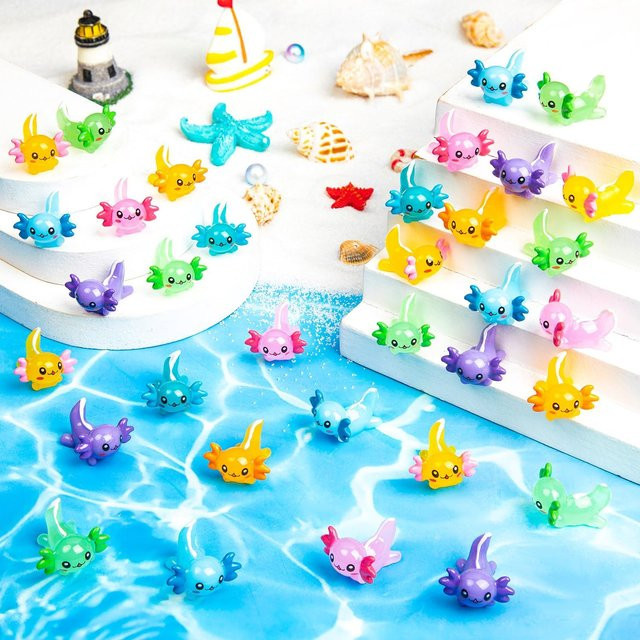 Yiran toy Mini-Axolotl-Figuren Harz Bunt 10-teiliges Set - Bild 1