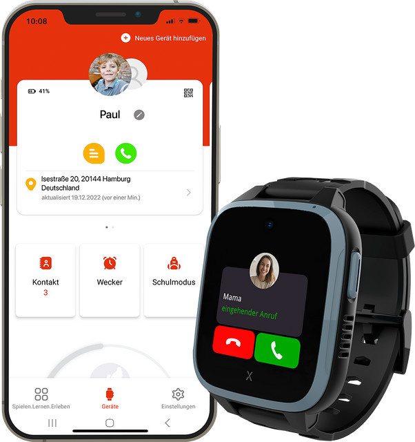 Xplora XGO3 Kinder-Smartwatch mit GPS und Anruffunktion in Schwarz - Bild 1