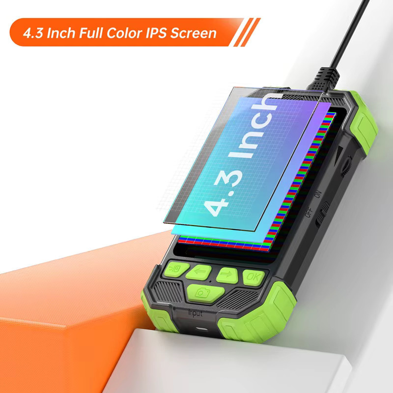 ENWOR Endoskop Kamera mit 4,3 Zoll IPS Bildschirm, HD1080P Dual Objektiv, Wasserdicht, 5 Meter USB Sonde, Schwarz - Bild 2