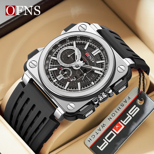 Ofns Armbanduhr Quarz, Silikon, Schwarz, Herren - Bild 1