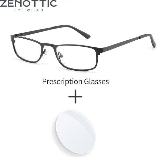 ZENOTTIC Korrektionsbrille, Rechteck, Metall, Vollrand, Schwarz, Unisex - Bild 1
