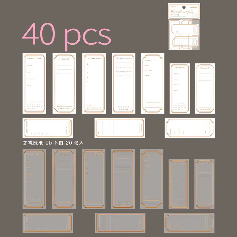 40 Stück beschreibbares weißes Notizpapier für DIY Scrapbooking und dekoratives Briefpapier - Bild 2