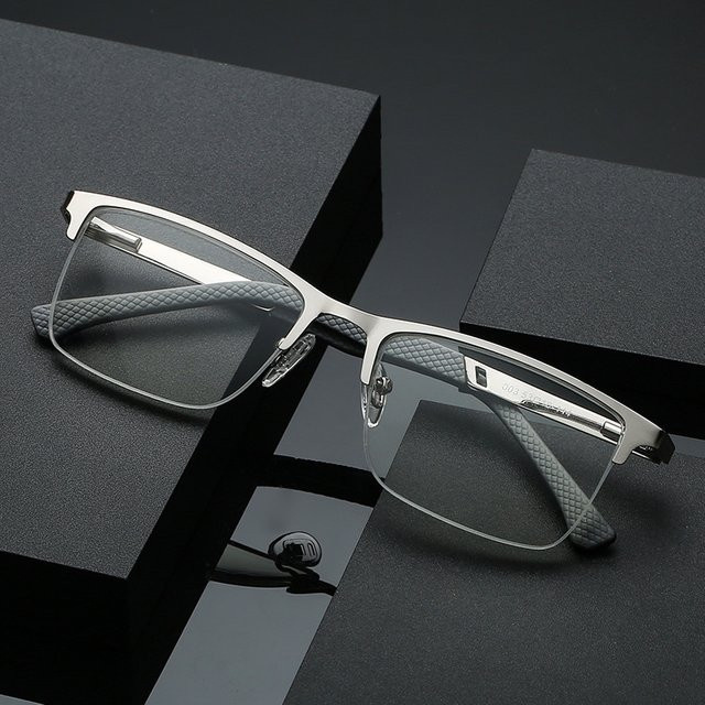 Halbrahmen Korrektionsbrille, Metall, rechteckig, silber, Herren - Bild 1