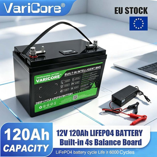 VariCore 12V 120Ah LiFePO4 Akku-Pack, 12,8V Lithium-Batterie in Schwarz für Wohnmobile, Golfcarts und Solar- oder Windanlagen - Bild 1