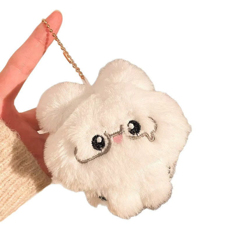 GSF Plüsch-Anhänger, kleiner Bär, kleiner Hase, Stoffpuppe, Weiß - Bild 4