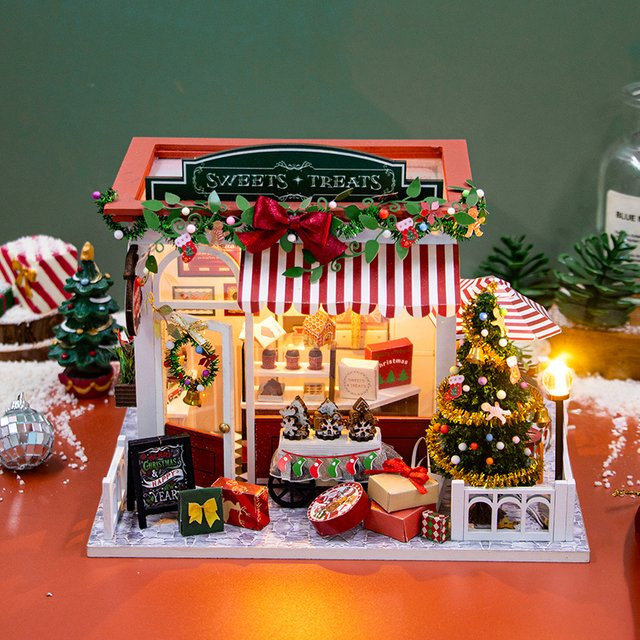 zuuton DIY Miniatur-Puppenhaus-Bausatz mit LED-Beleuchtung aus Holz in Mehrfarbig - Bild 1