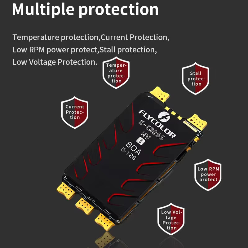 FLYCOLOR X-CROSS HV3 Bürstenloser ESC Geschwindigkeit Controller für RC FPV Racing Drone Quadcopter in Schwarz - Bild 3