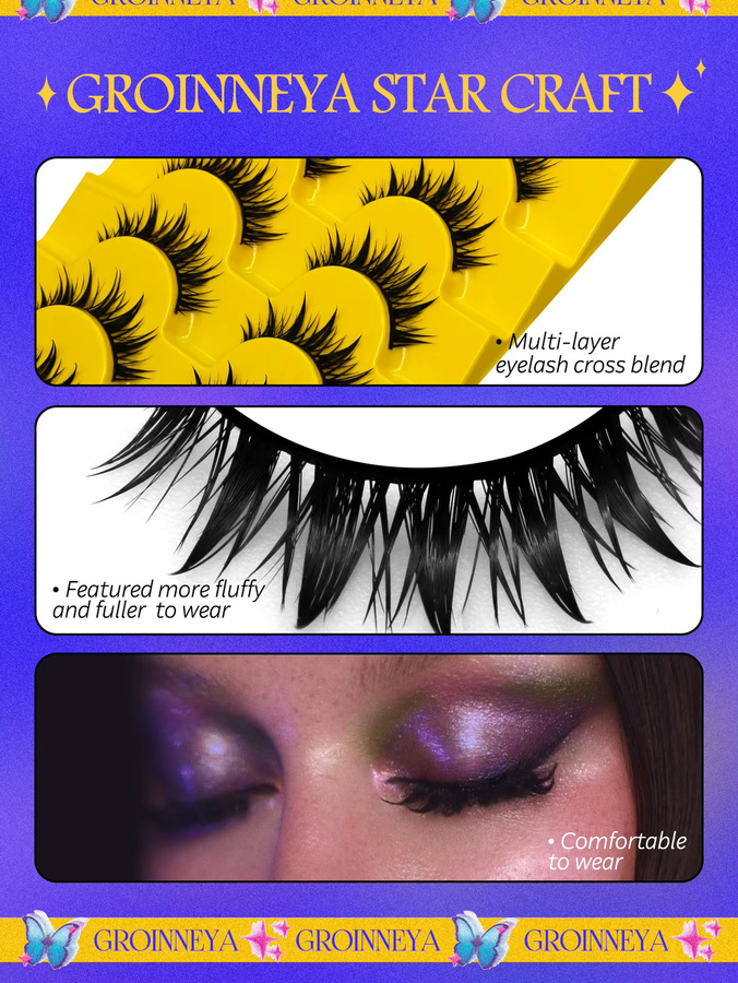 Veltrinay Manga Wimpern, 3D Faux Nerz, Wispy Kreuz - Bild 3