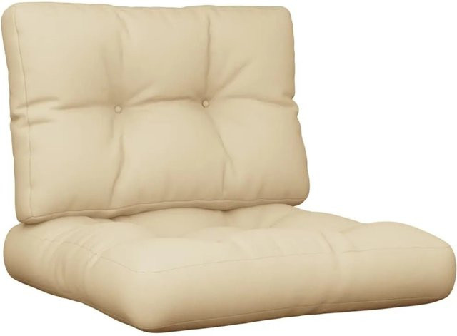 vidaXL Palettenkissen 2-teiliges Set Beige aus wasserabweisendem und UV-beständigem Polyester - Bild 1