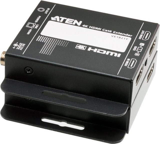ATEN VE1821 Extender für Video, Audio, Infrarot und Strom über CAT 5e/6 mit 4K UHD und HDMI in Schwarz - Bild 1