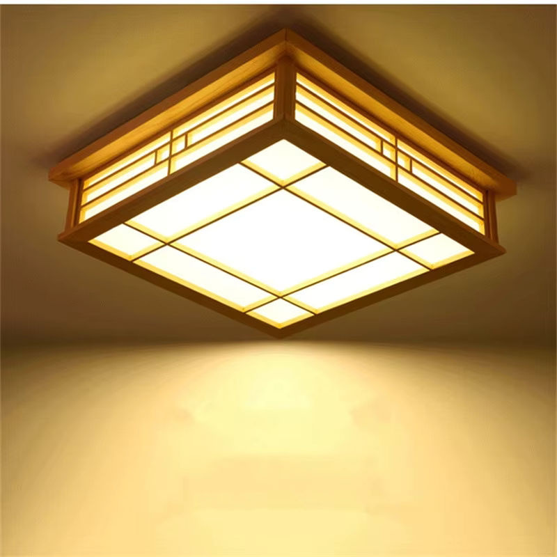 Lava Ball LED Deckenleuchte aus Holz im chinesischen und japanischen Stil für Wohnzimmer und Esszimmer - Bild 2